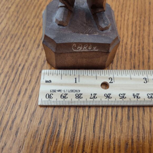 Vintage Paul Caron Wood Carving of Old Man Old Man Wooden Sculpture - Picture 10 of 10